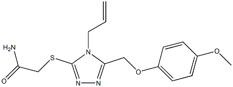 2-[[5-[(4-methoxyphenoxy)methyl]-4-prop-2-enyl-1,2,4-triazol-3-yl]sulfanyl]acetamide 구조식 이미지