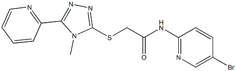 N-(5-bromopyridin-2-yl)-2-[(4-methyl-5-pyridin-2-yl-1,2,4-triazol-3-yl)sulfanyl]acetamide 구조식 이미지