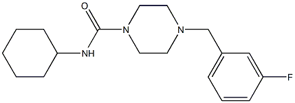 N-cyclohexyl-4-[(3-fluorophenyl)methyl]piperazine-1-carboxamide 구조식 이미지