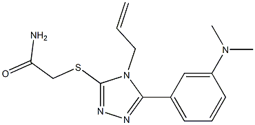 2-[[5-[3-(dimethylamino)phenyl]-4-prop-2-enyl-1,2,4-triazol-3-yl]sulfanyl]acetamide 구조식 이미지