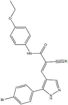 (E)-3-[5-(4-bromophenyl)-1H-pyrazol-4-yl]-2-cyano-N-(4-ethoxyphenyl)prop-2-enamide 구조식 이미지