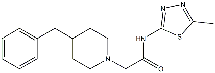 2-(4-benzylpiperidin-1-yl)-N-(5-methyl-1,3,4-thiadiazol-2-yl)acetamide 구조식 이미지