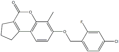 7-[(4-chloro-2-fluorophenyl)methoxy]-6-methyl-2,3-dihydro-1H-cyclopenta[c]chromen-4-one 구조식 이미지