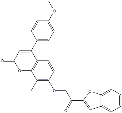 7-[2-(1-benzofuran-2-yl)-2-oxoethoxy]-4-(4-methoxyphenyl)-8-methylchromen-2-one Structure