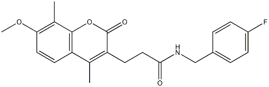 N-[(4-fluorophenyl)methyl]-3-(7-methoxy-4,8-dimethyl-2-oxochromen-3-yl)propanamide Structure