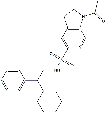 1-acetyl-N-(2-cyclohexyl-2-phenylethyl)-2,3-dihydroindole-5-sulfonamide Structure