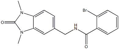 2-bromo-N-[(1,3-dimethyl-2-oxobenzimidazol-5-yl)methyl]benzamide 구조식 이미지