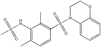 N-[3-(2,3-dihydro-1,4-benzoxazin-4-ylsulfonyl)-2,6-dimethylphenyl]methanesulfonamide 구조식 이미지