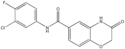 N-(3-chloro-4-fluorophenyl)-3-oxo-4H-1,4-benzoxazine-6-carboxamide Structure