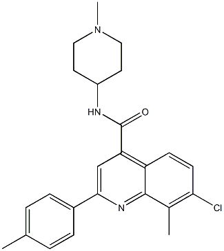 7-chloro-8-methyl-2-(4-methylphenyl)-N-(1-methylpiperidin-4-yl)quinoline-4-carboxamide 구조식 이미지