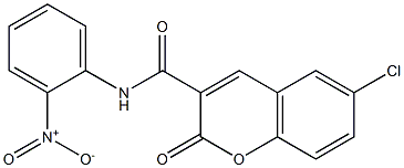 6-chloro-N-(2-nitrophenyl)-2-oxochromene-3-carboxamide 구조식 이미지