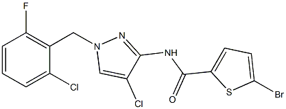 5-bromo-N-[4-chloro-1-[(2-chloro-6-fluorophenyl)methyl]pyrazol-3-yl]thiophene-2-carboxamide Structure