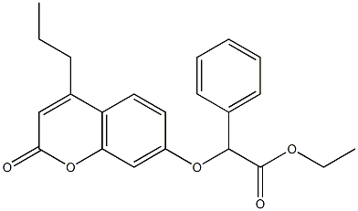 ethyl 2-(2-oxo-4-propylchromen-7-yl)oxy-2-phenylacetate 구조식 이미지