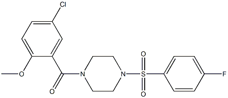 (5-chloro-2-methoxyphenyl)-[4-(4-fluorophenyl)sulfonylpiperazin-1-yl]methanone Structure