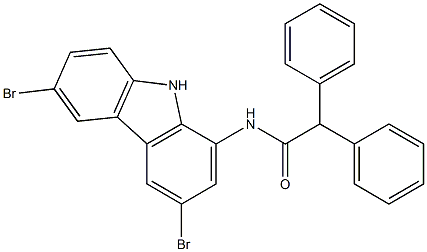 N-(3,6-dibromo-9H-carbazol-1-yl)-2,2-diphenylacetamide Structure