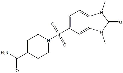 1-(1,3-dimethyl-2-oxobenzimidazol-5-yl)sulfonylpiperidine-4-carboxamide Structure