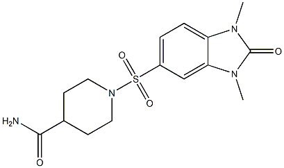 1-(1,3-dimethyl-2-oxobenzimidazol-5-yl)sulfonylpiperidine-4-carboxamide 구조식 이미지