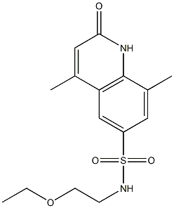N-(2-ethoxyethyl)-4,8-dimethyl-2-oxo-1H-quinoline-6-sulfonamide 구조식 이미지