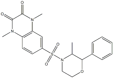 1,4-dimethyl-6-(3-methyl-2-phenylmorpholin-4-yl)sulfonylquinoxaline-2,3-dione 구조식 이미지