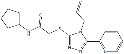 N-cyclopentyl-2-[(4-prop-2-enyl-5-pyridin-2-yl-1,2,4-triazol-3-yl)sulfanyl]acetamide Structure