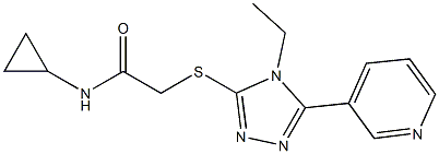 N-cyclopropyl-2-[(4-ethyl-5-pyridin-3-yl-1,2,4-triazol-3-yl)sulfanyl]acetamide Structure