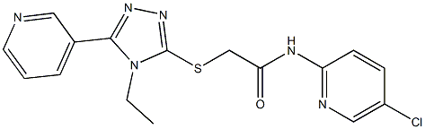 N-(5-chloropyridin-2-yl)-2-[(4-ethyl-5-pyridin-3-yl-1,2,4-triazol-3-yl)sulfanyl]acetamide Structure