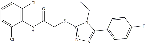 N-(2,6-dichlorophenyl)-2-[[4-ethyl-5-(4-fluorophenyl)-1,2,4-triazol-3-yl]sulfanyl]acetamide Structure