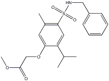 methyl 2-[4-(benzylsulfamoyl)-5-methyl-2-propan-2-ylphenoxy]acetate Structure