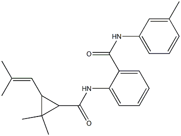 2-[[2,2-dimethyl-3-(2-methylprop-1-enyl)cyclopropanecarbonyl]amino]-N-(3-methylphenyl)benzamide Structure