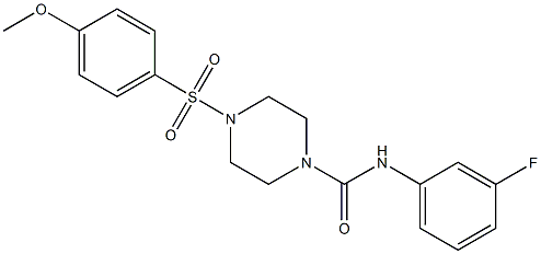 N-(3-fluorophenyl)-4-(4-methoxyphenyl)sulfonylpiperazine-1-carboxamide 구조식 이미지