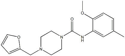 4-(furan-2-ylmethyl)-N-(2-methoxy-5-methylphenyl)piperazine-1-carboxamide 구조식 이미지