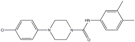 4-(4-chlorophenyl)-N-(3,4-dimethylphenyl)piperazine-1-carboxamide Structure