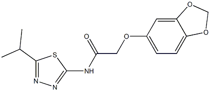 2-(1,3-benzodioxol-5-yloxy)-N-(5-propan-2-yl-1,3,4-thiadiazol-2-yl)acetamide 구조식 이미지