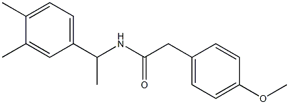 N-[1-(3,4-dimethylphenyl)ethyl]-2-(4-methoxyphenyl)acetamide 구조식 이미지