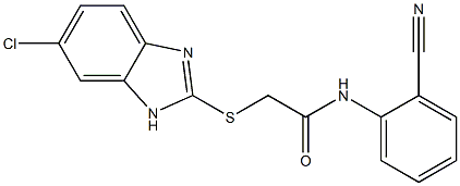 2-[(6-chloro-1H-benzimidazol-2-yl)sulfanyl]-N-(2-cyanophenyl)acetamide 구조식 이미지