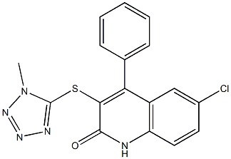 6-chloro-3-(1-methyltetrazol-5-yl)sulfanyl-4-phenyl-1H-quinolin-2-one 구조식 이미지