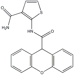 N-(3-carbamoylthiophen-2-yl)-9H-xanthene-9-carboxamide 구조식 이미지