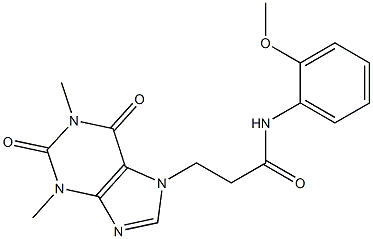 3-(1,3-dimethyl-2,6-dioxopurin-7-yl)-N-(2-methoxyphenyl)propanamide 구조식 이미지