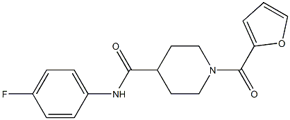 N-(4-fluorophenyl)-1-(furan-2-carbonyl)piperidine-4-carboxamide 구조식 이미지