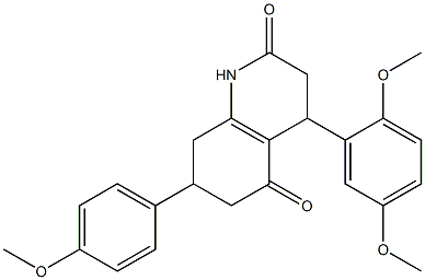 4-(2,5-dimethoxyphenyl)-7-(4-methoxyphenyl)-1,3,4,6,7,8-hexahydroquinoline-2,5-dione 구조식 이미지