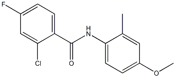 2-chloro-4-fluoro-N-(4-methoxy-2-methylphenyl)benzamide Structure