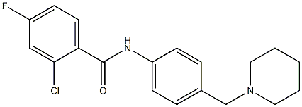 2-chloro-4-fluoro-N-[4-(piperidin-1-ylmethyl)phenyl]benzamide Structure