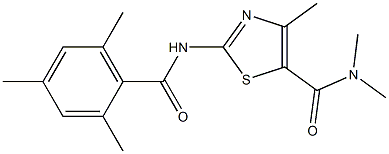 N,N,4-trimethyl-2-[(2,4,6-trimethylbenzoyl)amino]-1,3-thiazole-5-carboxamide 구조식 이미지