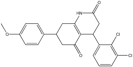 4-(2,3-dichlorophenyl)-7-(4-methoxyphenyl)-1,3,4,6,7,8-hexahydroquinoline-2,5-dione 구조식 이미지