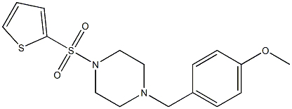 1-[(4-methoxyphenyl)methyl]-4-thiophen-2-ylsulfonylpiperazine 구조식 이미지