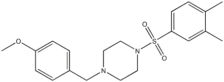 1-(3,4-dimethylphenyl)sulfonyl-4-[(4-methoxyphenyl)methyl]piperazine Structure