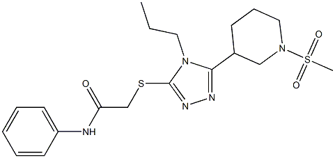 2-[[5-(1-methylsulfonylpiperidin-3-yl)-4-propyl-1,2,4-triazol-3-yl]sulfanyl]-N-phenylacetamide 구조식 이미지