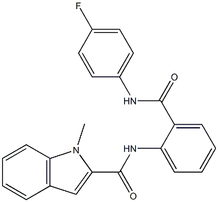 N-[2-[(4-fluorophenyl)carbamoyl]phenyl]-1-methylindole-2-carboxamide 구조식 이미지
