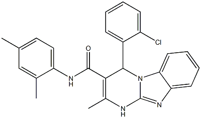 4-(2-chlorophenyl)-N-(2,4-dimethylphenyl)-2-methyl-1,4-dihydropyrimido[1,2-a]benzimidazole-3-carboxamide 구조식 이미지