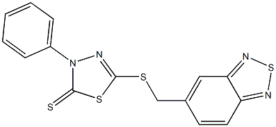 5-(2,1,3-benzothiadiazol-5-ylmethylsulfanyl)-3-phenyl-1,3,4-thiadiazole-2-thione 구조식 이미지